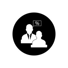 Tax Adviser Icon. Rounded Button Style vector EPS.