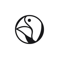 creative unique parrot logo template