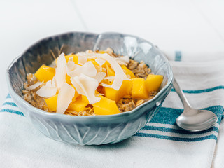 Tropical Oats Porridge With Mango And Coconut Milk
