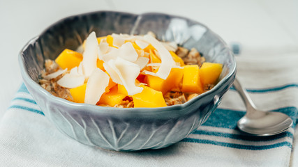 Tropical Oats Porridge With Mango And Coconut Milk