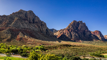 Beautiful view of famous Spring Mountain Ranch State Park near Las Vegas and Red Rock Canyon,...