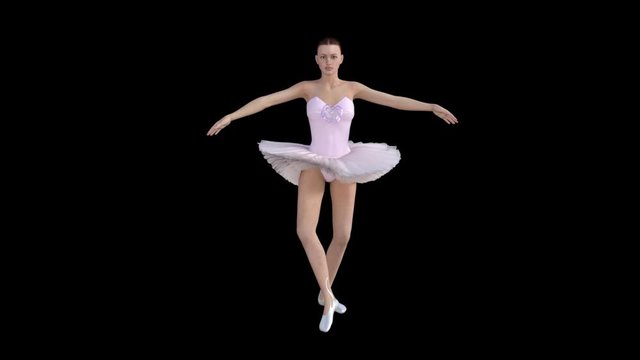 ballerina exercises, animation, transparent background