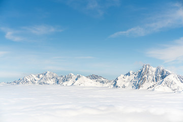 Panorama of ski runs on the Kaunertal glacier in Austria.