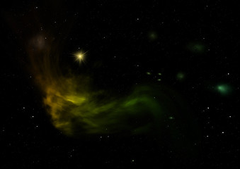 Small part of an infinite star field. 3D rendering