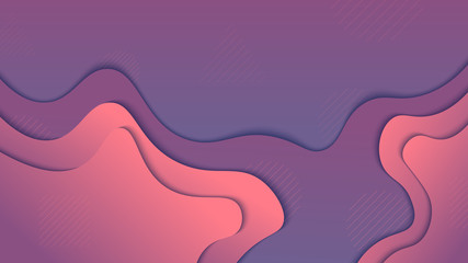 Abstract modern background . paper art style . purple Dynamical colored forms and waves. Gradient abstract banner. vector image . 