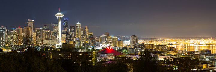 Downtown Seattle Skyline Night