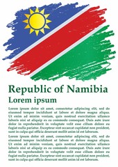 Flag of Namibia, Republic of Namibia. Template for award design, an official document with the flag of Namibia. Bright, colorful vector illustration.