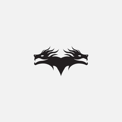 dragon head logo icon template