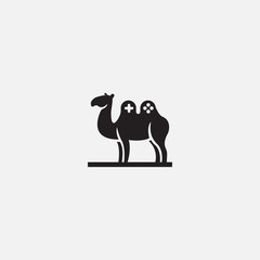 camel game logo icon template vector