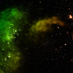 Star field in space and a nebulae. 3D rendering