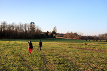a passeggio nel parco del Lura a Guanzate (Como)