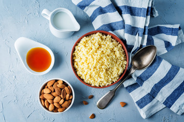 Millet porridge in the bowl