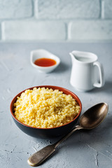 Millet porridge in the bowl