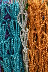 Handmade gold palm leaves chain floral bunch