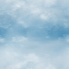 White clouds and blue sky seamless stock illustration.