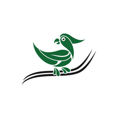 creative logo of leaf and bird