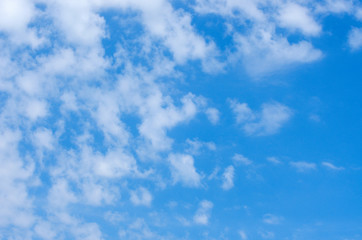 White clouds in blue sky