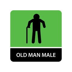 Old man icon for web and mobile
