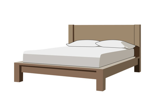 Bed realistic vector illustration isolated