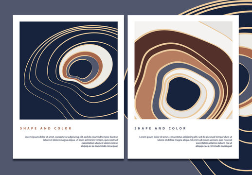 Abstract Flyer Layouts with Abstract Topographic Pattern
