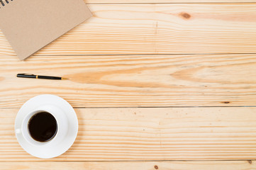 Top view business office desk with computer PC keyboard and smartphone with space for your message