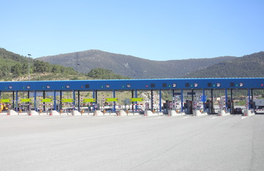 Highway road toll gate Madrid Spain - 295377350