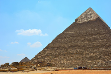 Fototapeta na wymiar Pyramid of Khafre (or Chephren) of Giza