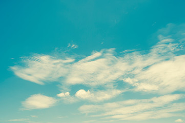 Fototapeta na wymiar Retro blue sky and clouds