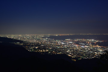 日本の兵庫県神戸市の六甲の夜景