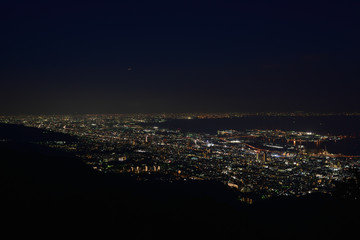 日本の兵庫県神戸市の六甲の夜景