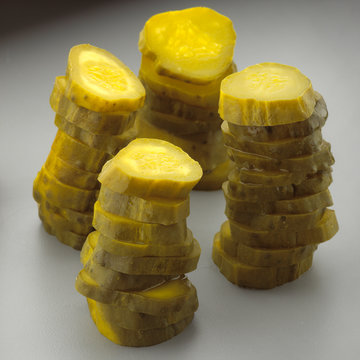 sliced pickle stacks
