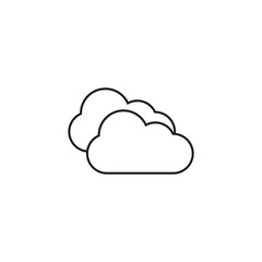 Cloud Weather Icon Black White Outline Fill