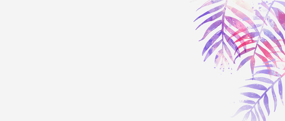 Tropical abstract background with palm leaves