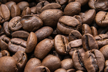 Coffee / Close up of brown coffee background/ Coffee texture