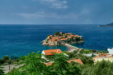 Saint Stefan Island. A popular attraction of Montenegro