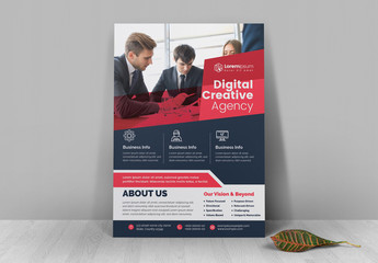 Corporate Flyer Layout with Red Accents