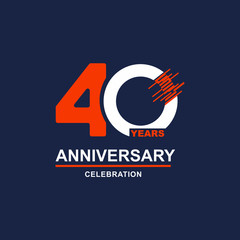 40 Year Anniversary Vector Template Design Illustration