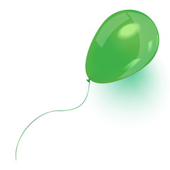 Green baloon flying for party and celebrations