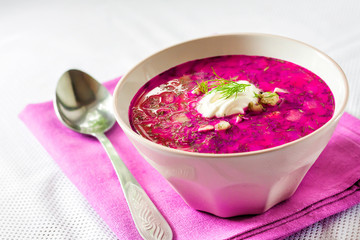 Holodnik - traditional Lithuanian (Russian, Ukrainian, Belorussian, Polish) cold beetroot soup