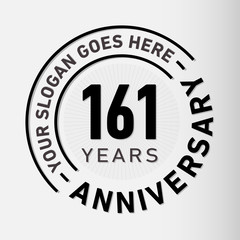 161 years anniversary logo template. One hundred and sixty-one years celebrating logotype. Vector and illustration.