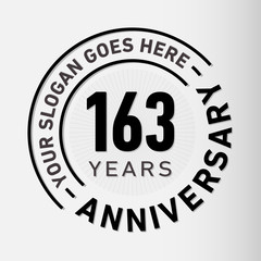 163 years anniversary logo template. One hundred and sixty-three years celebrating logotype. Vector and illustration.