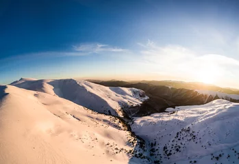 Fotobehang Top view of an unforgettable ski slope © YouraPechkin