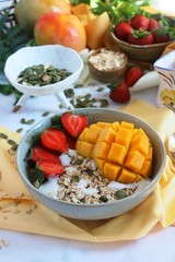 Healthy fruit and oats cereal