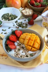 Healthy fruit and oats cereal