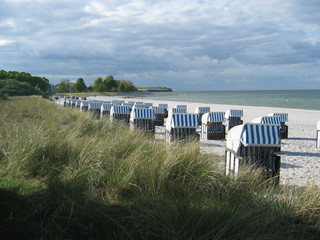 Strandkörbe am Sandstrand vom Ostseebad Boltenhagen 