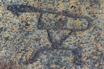Hawaiian Petroglyph Shows Fighting Warrior