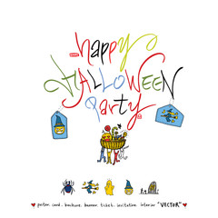 Fototapeta premium 할로윈 포스터 / 손으로 그린 할로윈 그림