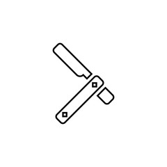 Straight razor line icon for web and mobile