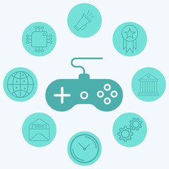 Game controller vector icon sign symbol