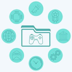 Game folder vector icon sign symbol